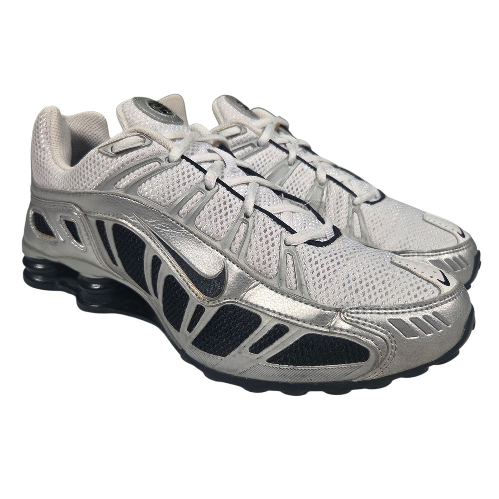 Nike Shox Turbo 11 Mens 9 Silver White Black‎ Running Shoes 455541-102 2011 Y2K